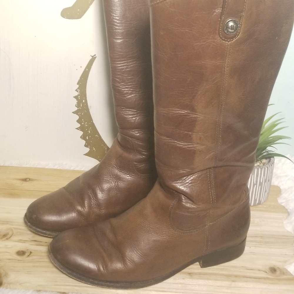 Brown Leather Knee-High Boots